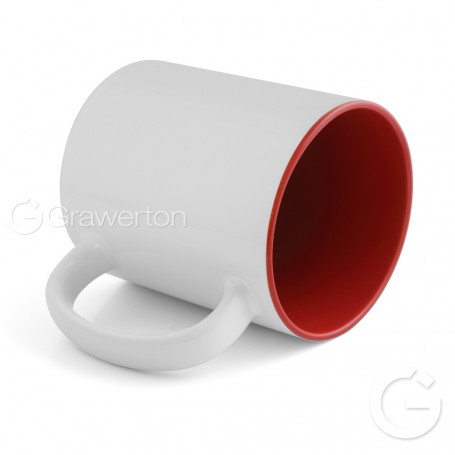 White mug with red interior