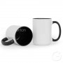 White mug with black interior and handle 450 ml MEGALO