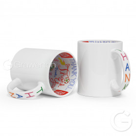 White sublimation mug with THANK YOU interior