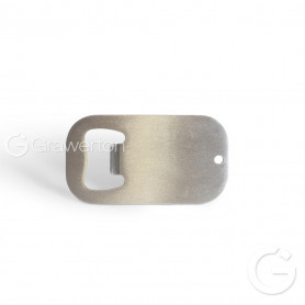 Srebrny prostokątny otwieracz IGO z zaokrąglonymi rogami
