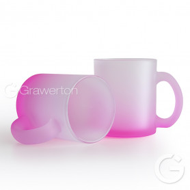 Frosted glass pink mug VERA