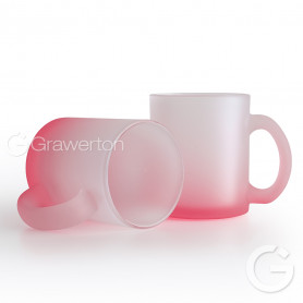 Frosted glass red mug VERA