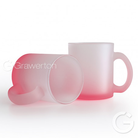 Frosted glass red mug VERA