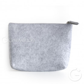 Cosmetic case for sublimation with zipper grey FELT