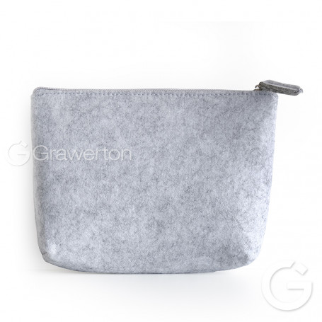 Cosmetic case for sublimation with zipper grey FELT