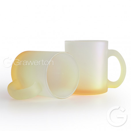 Sublimation glass mug frosted yellow VERA