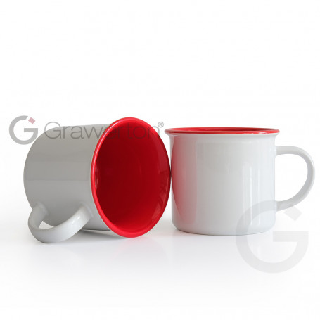 Ceramic mug with red interior EMAL