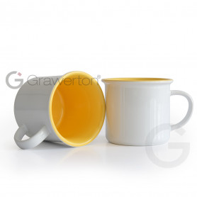 Ceramic mug for sublimation with yellow interior EMAL