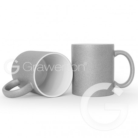 Sublimation glitter mug silver GLITTER