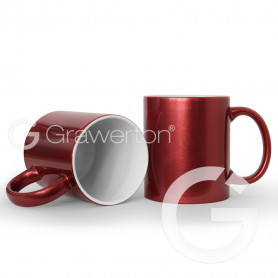 Metallic pink-red mug