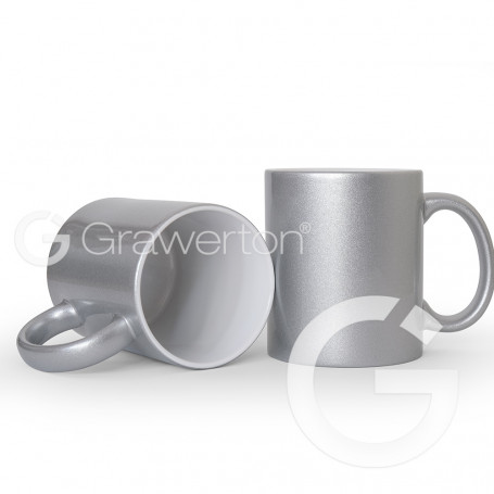 Metallic silver mug