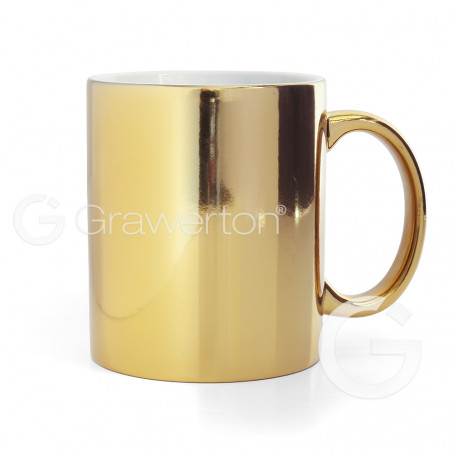 Metallic Silver Ceramic Sublimation Coffee Mug - 11oz.