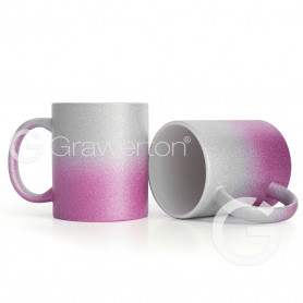 Glitter mug pink-silver OMBRE