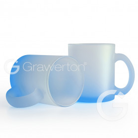 Frosted glass blue mug VERA