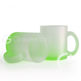 Sublimation glass mug frosted green VERA