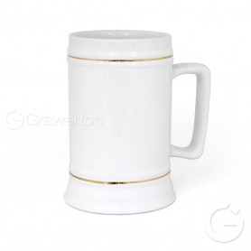 Beer mug ornamented white BAROK_