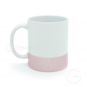 Sublimation mug with pink bottom GLITTER RING