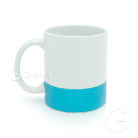 Sublimation mug with blue bottom GLITTER RING