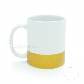 Sublimation mug with gold bottom GLITTER RING