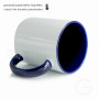 Sublimation mug with navy blue interior and handle