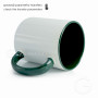 Sublimation mug with green interior and handle