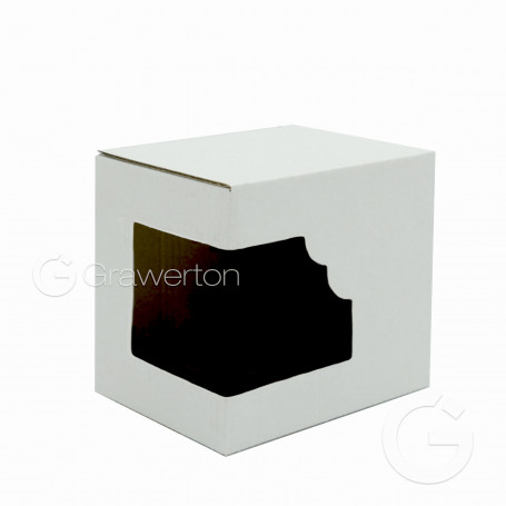 Box with wave window for a mug white