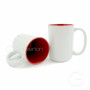 White mug with red interior 450 ml MEGALO