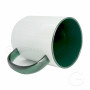 Sublimation mug with interior and glass handle CRISTAL green