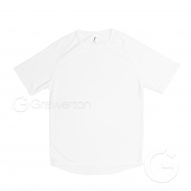 T-shirt for sublimation SPORTY white unisex size S - 1 pc/pack