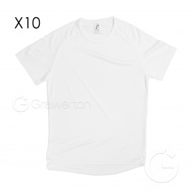 T-shirt for sublimation SPORTY white unisex size XXS - 10 pc/pack