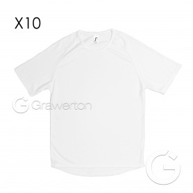 T-shirt for sublimation SPORTY white unisex size M - 10 pc/pack