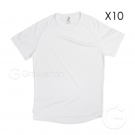 T-shirt for sublimation SPORTY white unisex size XXS - 10 pc/pack