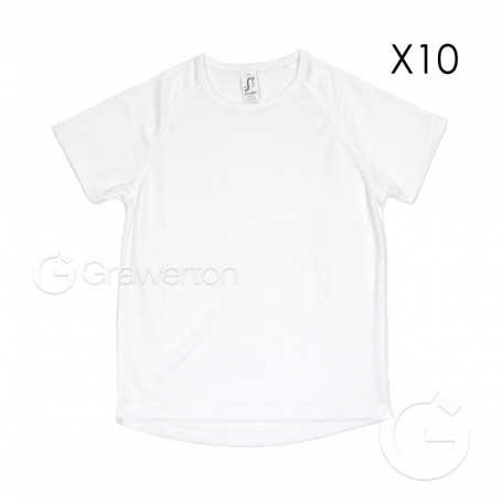 T-shirt for sublimation SPORTY KIDS white 6 years - 10 pc/pack