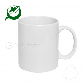 White glossy mug for sublimation GREEN ORCA 1 pc.