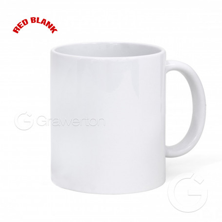 White mug for sublimation RED BLANK from 1 pc.