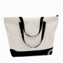 Shopping canvas bag with black elements VANILLA SPLIT