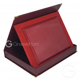 Set: MDF plaque RUBY 9x12‘ SAMETI case for plaque 9x12’ horizontal maroon