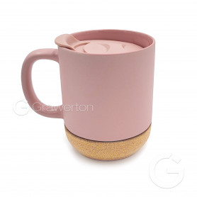 Sublimation mug matte pink with cork HILO