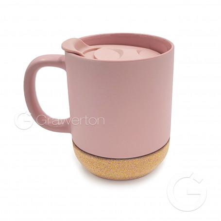 Sublimation mug matte pink with cork HILO