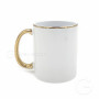 White mug with gold ear and rim IZAR