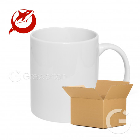 White mug for sublimation RED ORCA unlabelled 36 pcs. - carton