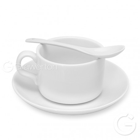 Sublimation cup with saucer and spoon JAVA set of 6 pieces
