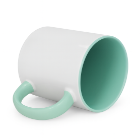 Sublimation mug with mint interior and handle