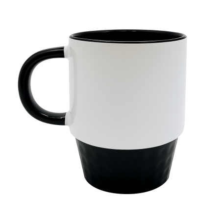 Sublimation mug with black stacking details POLKA