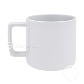 White sublimation mug with rectangular handle REDA