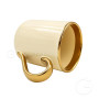 Yellow sublimation mug with gold rim and handle ELIT