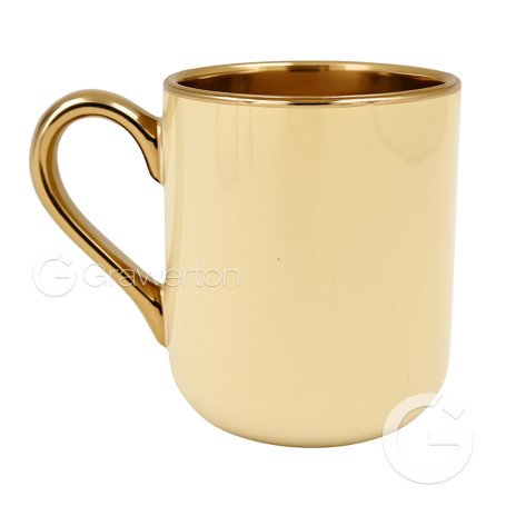 Yellow sublimation mug with gold rim and handle ELIT