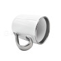 White sublimation mug with silver rim and handle ELIT