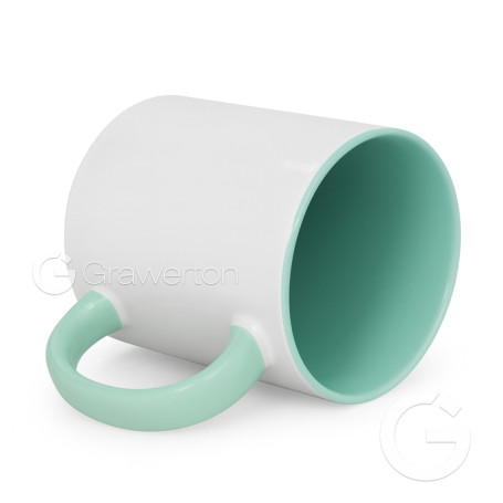 Sublimation mug with mint interior and handle