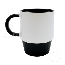 Sublimation mug with black stacking details POLKA